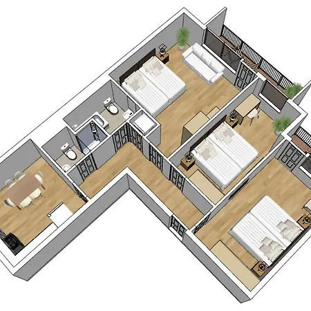 Appartement Flatista Homes - Hirschgarten München